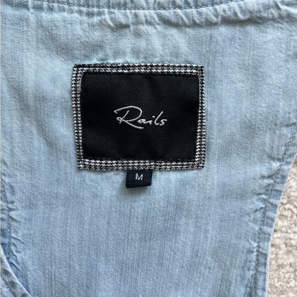 Rails Lily Chambray Romper, Size Medium - image 6